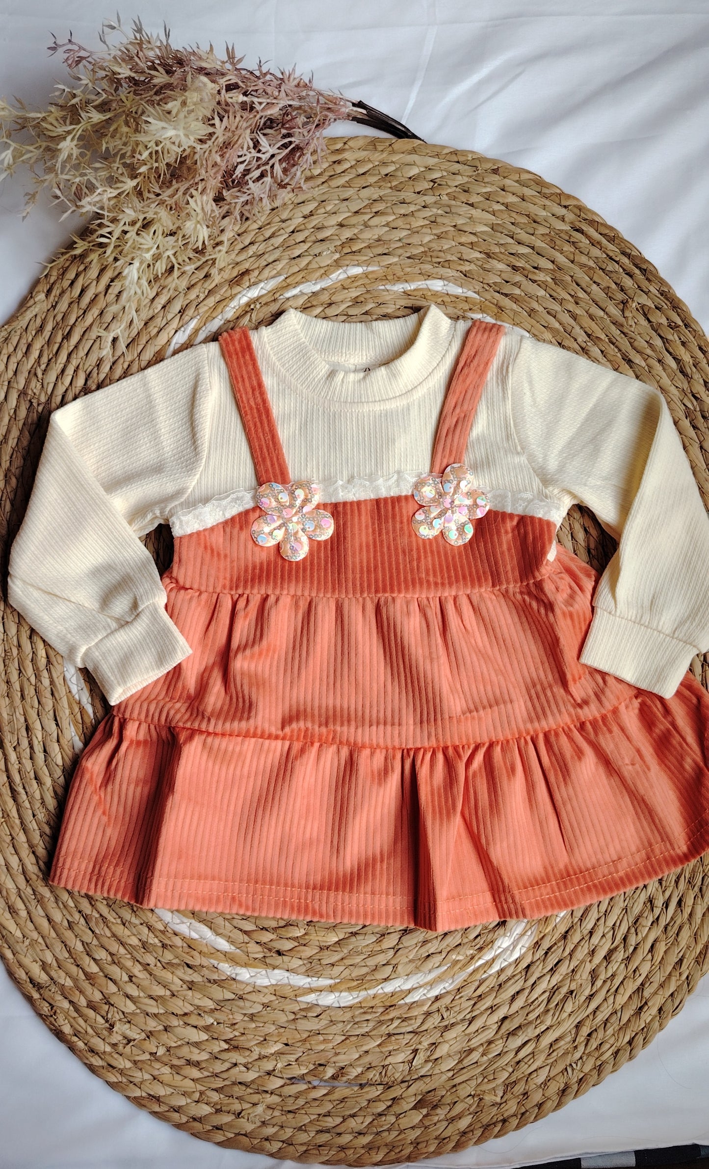 Vestido durazno cotelé