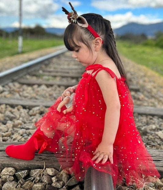 Red star Christmas dress
