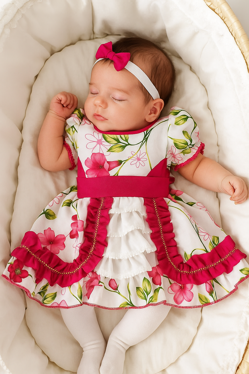 Vestido china flores/blanco