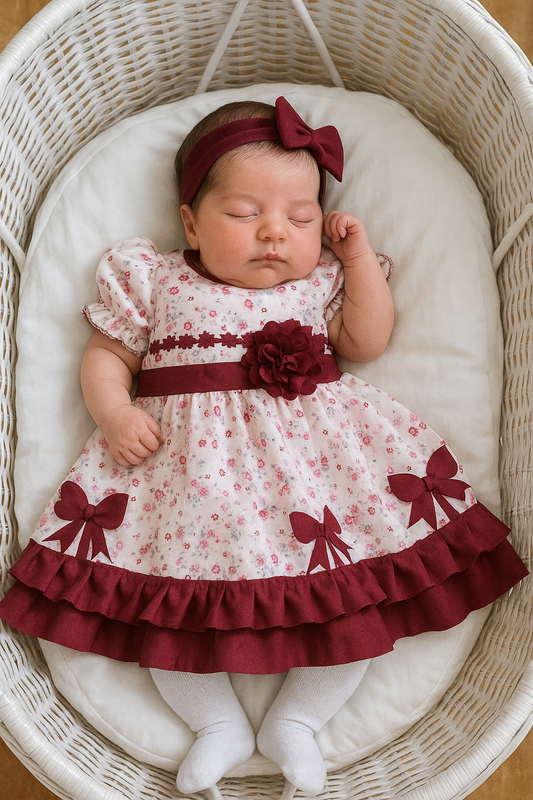 Vestido huasa china burdeo