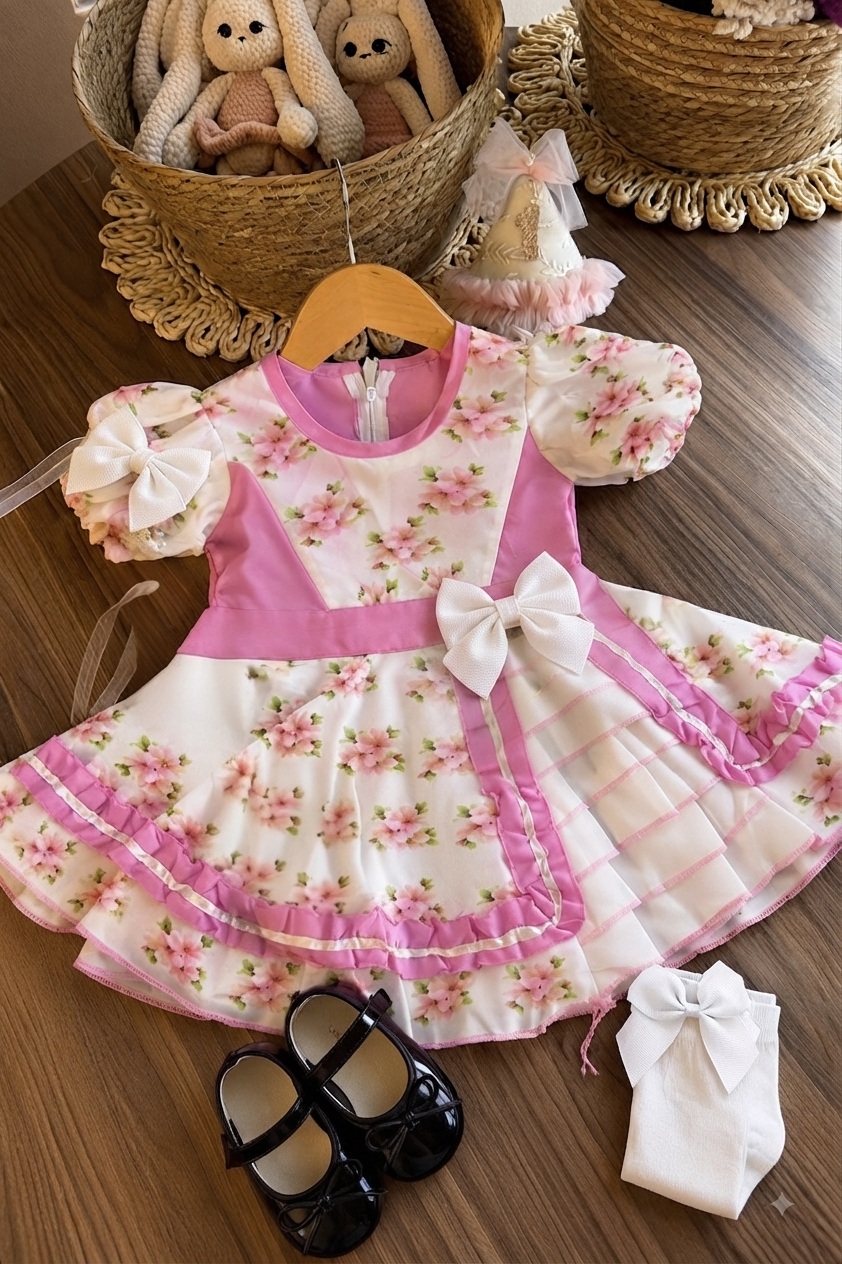 Vestido china flores/briger