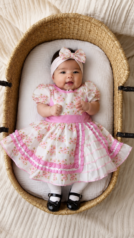 Vestido china flores/briger